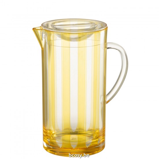 J Line Carafe Pichet Jolipa Cruche Melanie Plastique Jaune.