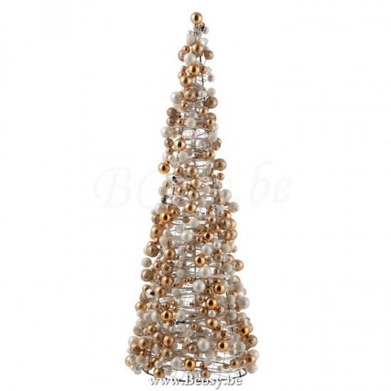 J Line Jline Kegel Mini Kerstballen Ecru Goud Large