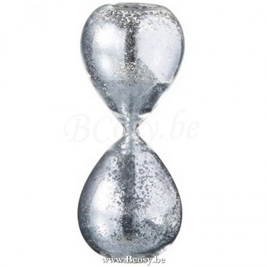 J Line 97626 Zandloper Parels Glas Zilver Small 20H zandlopers tijdglazen