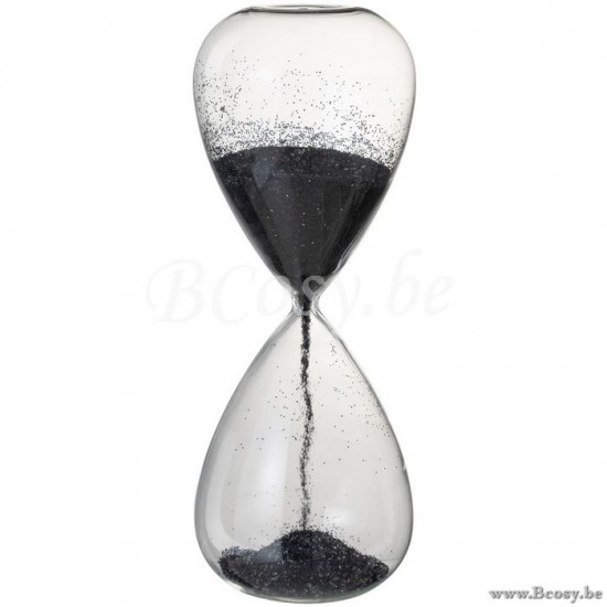 J Line Jline Zandloper Parels Glas Zwart Extra Large