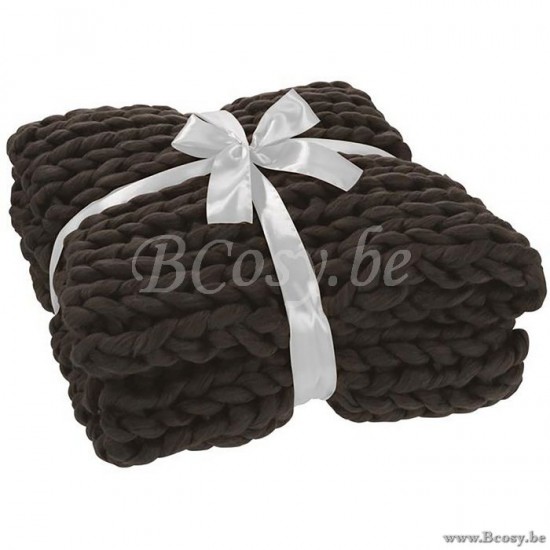 J Line Jline Plaid Gestrickt Acryl Dunkel Grau reisedecken