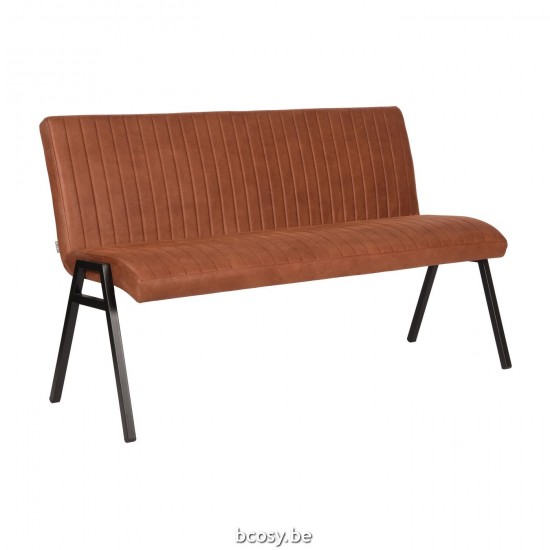 LABEL51 Esszimmerbank Matz Cognac Microvezel 145 cm.