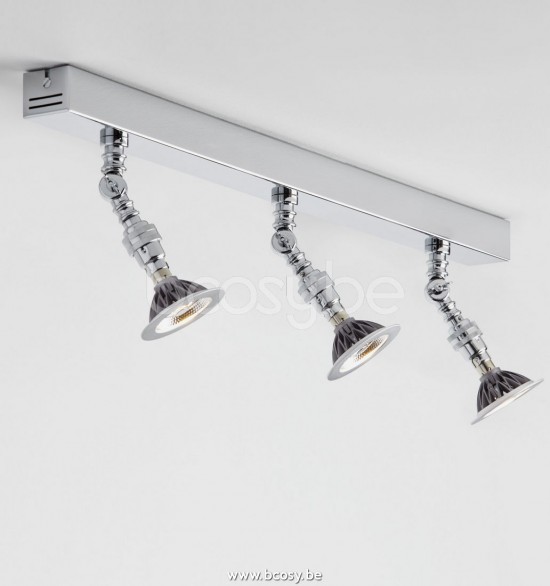 Tekna Nautic LILLEY SPOT ON RAIL-LED 600mm with 3 spots-Messing gebürstet und verchromt.