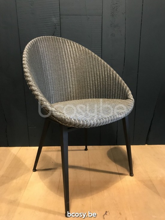 Vincent Sheppard Chaise Jack base acier Jack Chaise Cadre en Acier X Revêtement en poudre noir Lloyd Loom Galet.