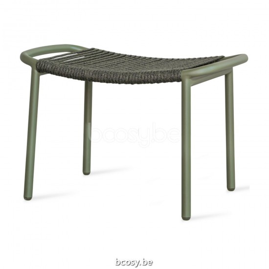 Vincent Sheppard Vincent Sheppard Ribbon Footrest Moss Aluminium frame Dark Green Rope Polypropylene.