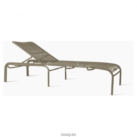 Vincent Sheppard Loop Sonnenliege Rahmen aus Taupe Aluminium Taupe Gehäkelte Kordel Polypropylen.