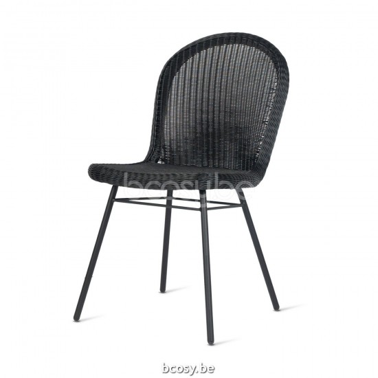 Vincent Sheppard Vincent Sheppard Damien Dining Chair Black Powder Coated Steel A frame Black Wicker Polyethylene.