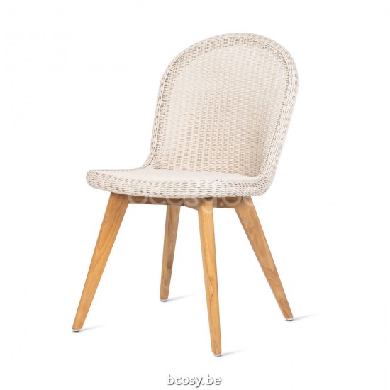 Vincent Sheppard Vincent Sheppard Damien Dining Chair Untreated teak frame Old Lace Wicker Polyethylene.
