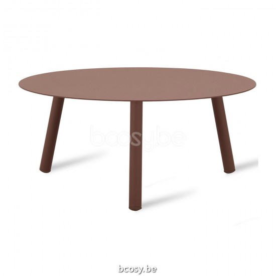 Vincent Sheppard Lilo Ronde Tuinsalontafel Dia 68 Roestkleur Aluminium frame Roestkleur Aluminium Tafelblad.