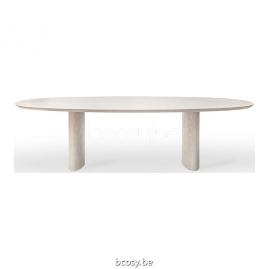 Vincent Sheppard Ari tables a manger de repas Cadre en Minéral Blanc lunaire 300x120.