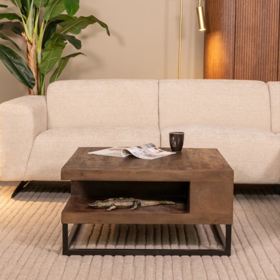 LABEL51 Salontafel Cube - Espresso - Mangohout - 80 cm.