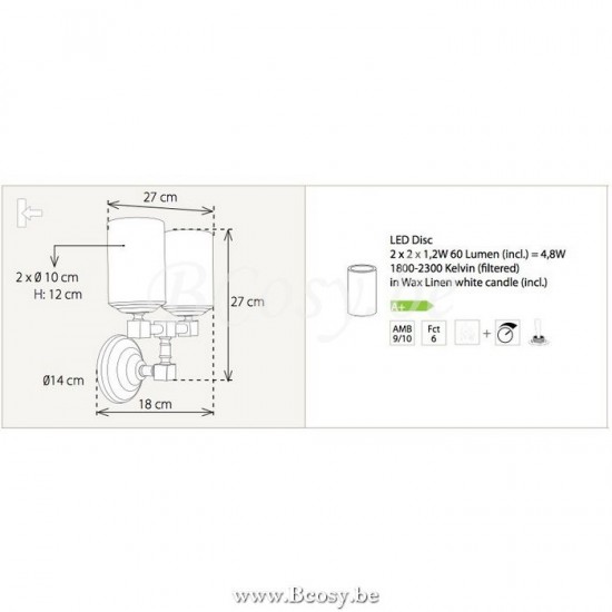 Authentage BCH002W20 BELLEFEU Wand muurlamp wand muurarmatuur Bronze Authentage Wandlampen Muurlampen Wandverlichting Binnenverlichting.