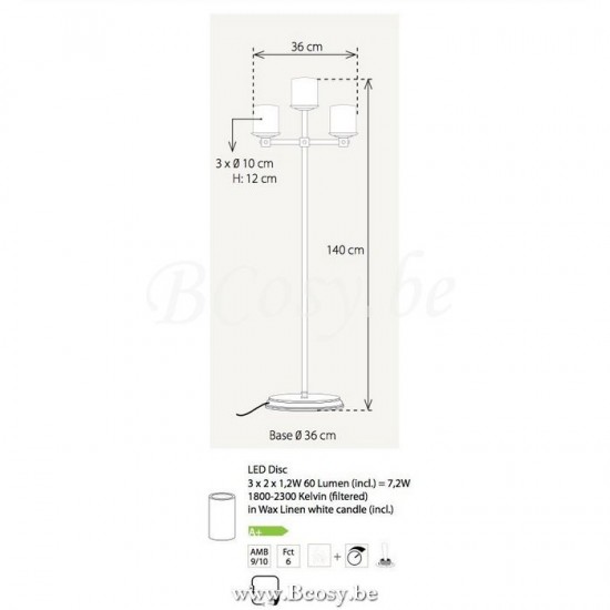 Authentage BCH003F36 BELLEFEU Vloerlamp staanlamp staande lamp Bronze Authentage Vloerlampen Stalampen Staande Lampen Staanlampen.