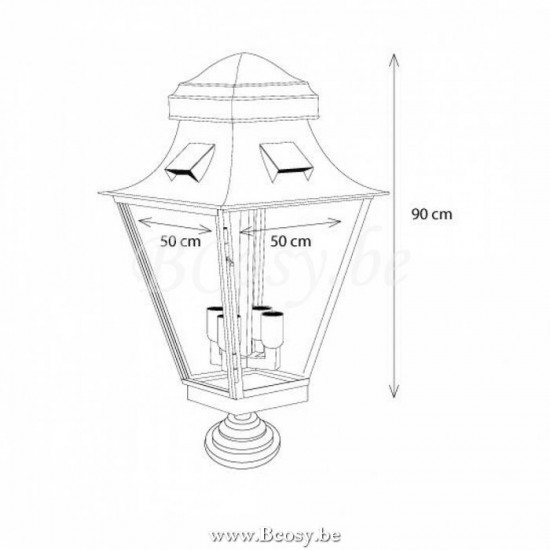 Authentage GRA004SM9 Authentage GRACIEUZE Bollard Post light E27 Bronze Authentage Outdoor Garden Lampposts Lichting.