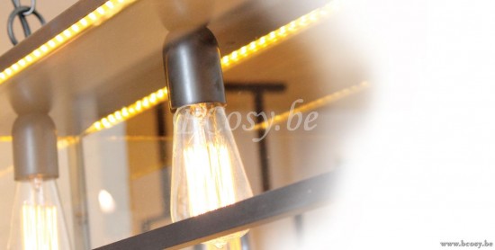 Authentage Vitrine suspension long + integrated LED 125 cm - 4L Bronze VIL024700.