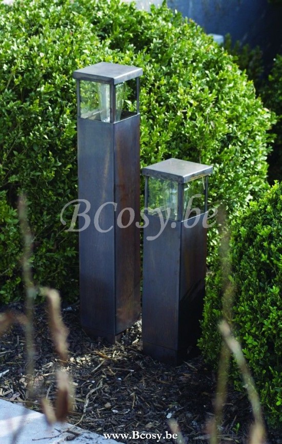 Authentage VIT001P60 Authentage VITRINE Bollard Post light E27 Bronze Authentage Outdoor Garden Lampposts Lichting.