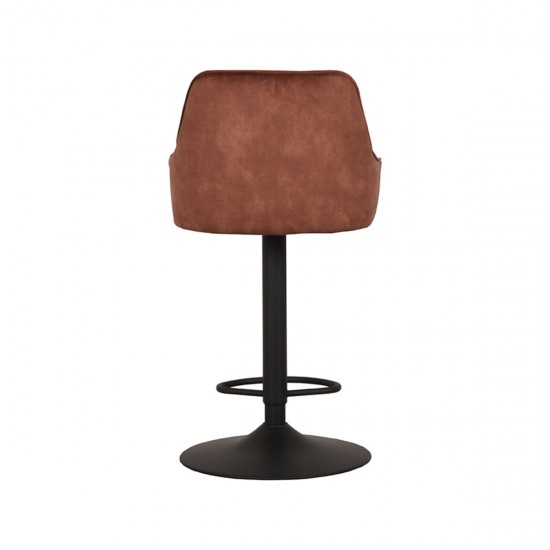 Barkruk fender 40x42x92 113cm rust velours achterkant