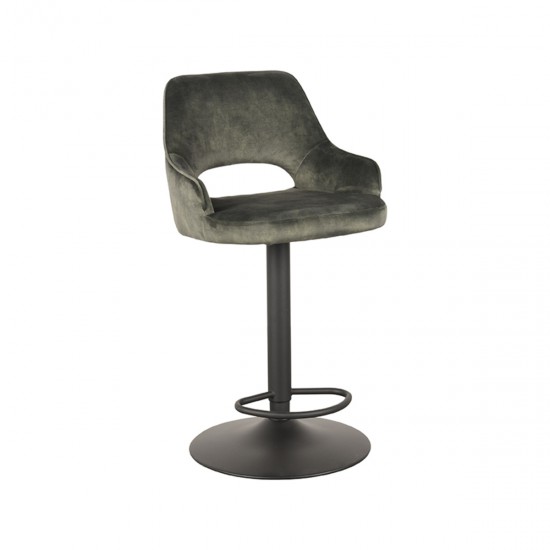 LABEL51 Barkruk Fer - Hunter - Velours - Gaslift.