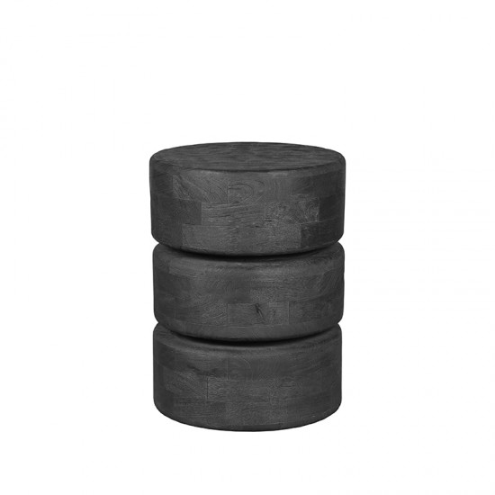 LABEL51 Bijzettafel Milly - Zwart - Mangohout - 35 cm.