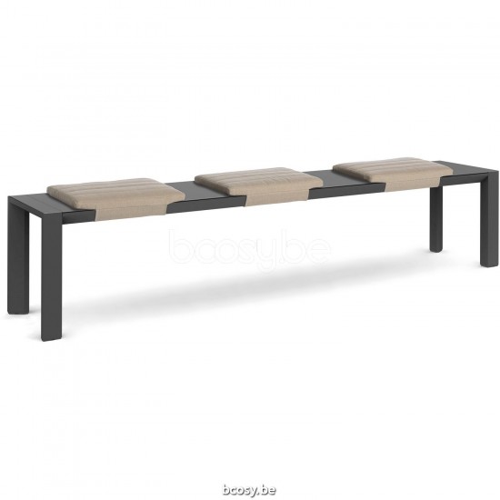 Diphano Metris tuinbank 226x39 Aluminium Lava Frame.