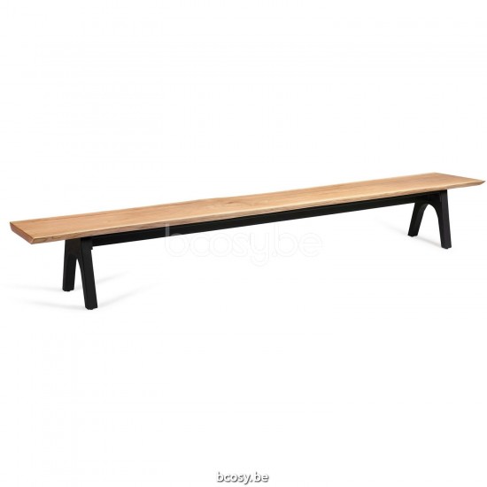 Diphano Pure bench 340x40 Aluminium Lava Frame Top Natural Teak.
