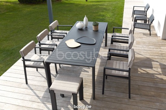 Diphano Metris Gartenbank 46x39 Aluminium Lava Gestell.