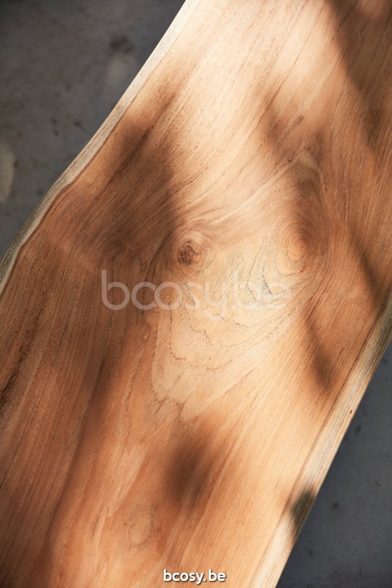 Diphano Pure banc de jardin 280x40 Cadre Aluminium Lava Dessus Teck naturel.