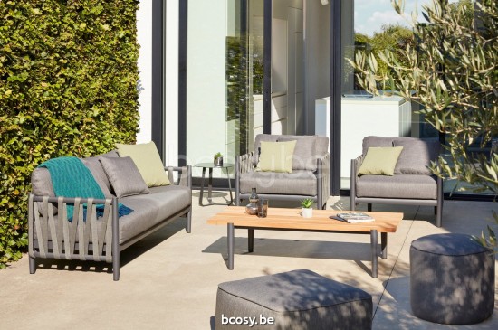 Diphano Switch salons de jardin détente 1 place corde Aluminium Lava imperméable Clay corde Onyx 30mm.