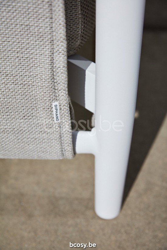 Diphano Switch Stapelbare Sonnenliege Stoff Kissen-Set inklusive Aluminium Weiß Gestell Stoff Wetterfest Seagull.