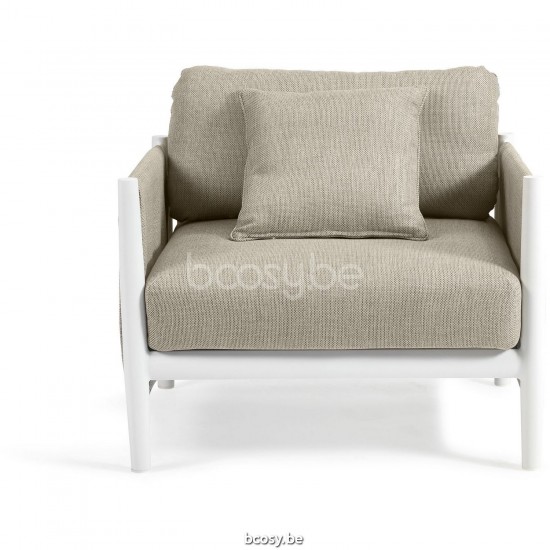 Diphano Switch Stapelbare sunlounger stof inclusief kussenset Aluminium Wit Frame Stof Weersbestendig Seagull.