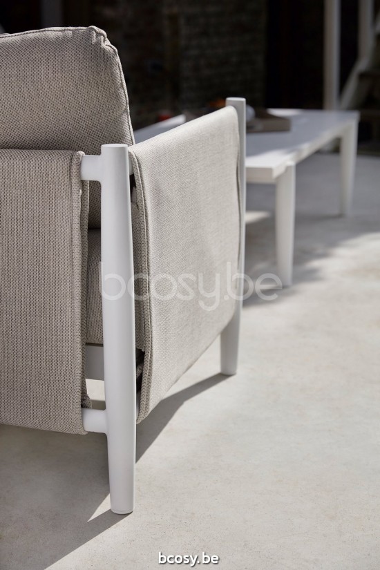 Diphano Switch salons de jardin détente 2 places tissu Aluminium blanc imperméable Seagull.