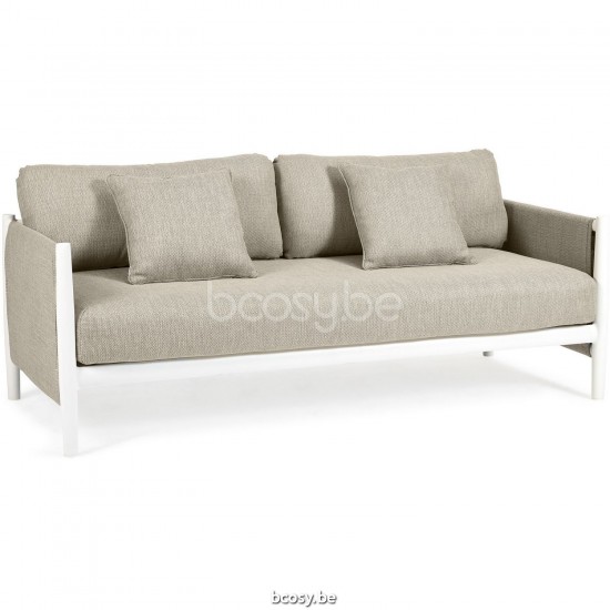 Diphano Switch Stackable 2,5-seater fabric cushion set incl. Aluminium White Frame Weatherproof Seagull Fabric.