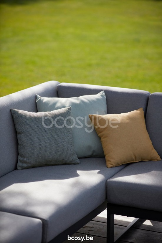 Diphano Landscape Modular canapés salons de jardin modulables partie centrale avec accoudoir en teck Aluminium Lava All Weath.