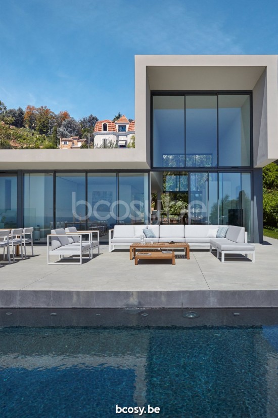 Diphano Landscape Modular modular garden outdoor lounge set loungeset corners with teak arms PCA White All Weather Shine Armr.