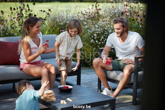 Diphano Landscape Modular grand repose-pieds Cadre Aluminium Lava Tissu All Weather Brown Mêlé.