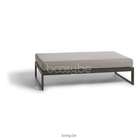 Diphano Landscape Modular large footrest Aluminium Lava Frame All Weather Brown Mêlé Fabric.