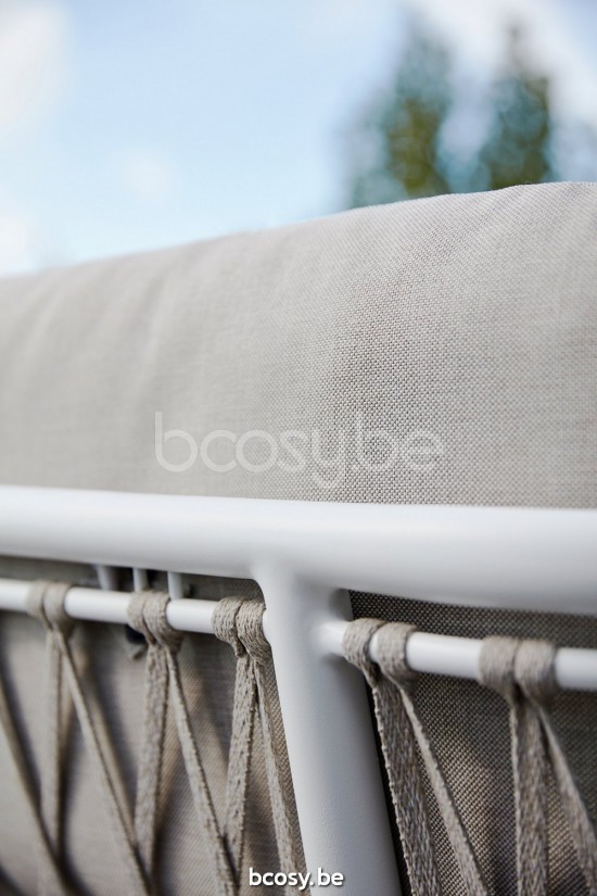 Diphano Diamond Stackable combo (2x lounge chair + 2-seater) cushion set incl. Aluminium White Frame Combo Twisted Linen - Tu.