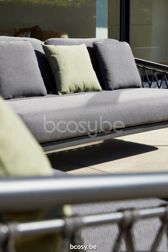 Diphano Diamond Modular 2 places empilable ensemble de coussins inclus Cadre Aluminium Lava Tissu Combo Seal Brown - Chestnut.