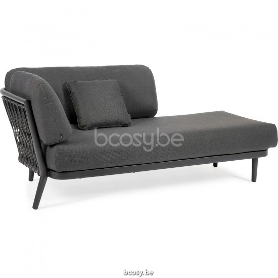 Diphano Diamond Modular dubbele eindzit rechts hoek inclusief kussenset Aluminium Lava Frame StofCombo Seal Brown - Chestnut .