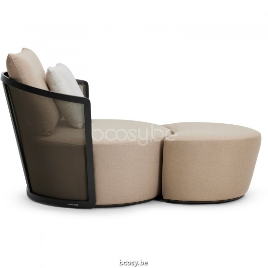 Diphano Cielo Loungesessel Kissen-Set inklusive Aluminium Lava Gestell Stoff Combo Batyline Coffee - Linen.