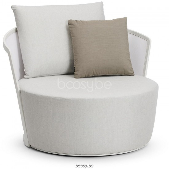Diphano Cielo lounge chair cushion set incl. Aluminium White Frame Combo Batyline White - Shine Fabric.
