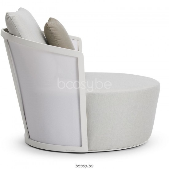 Diphano Cielo lounge stoel inclusief kussenset Aluminium Wit Frame StofCombo Batyline White - Shine.