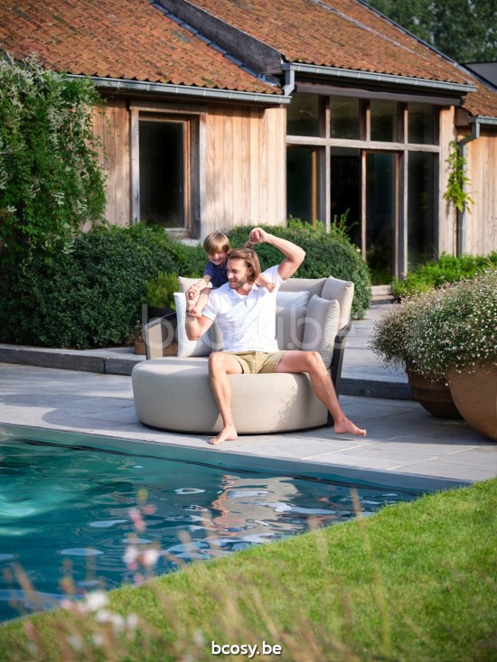 Diphano Cielo Liege Kissen-Set inklusive Aluminium Lava Gestell Stoff Combo Batyline Coffee - Linen.