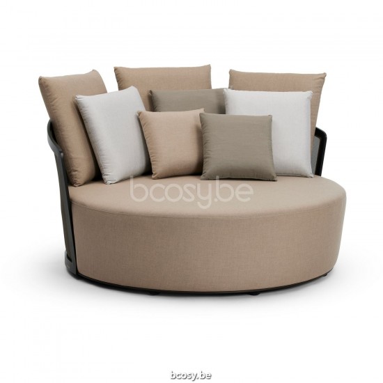 Diphano Cielo daybed cushion set incl. Aluminium Lava Frame Combo Batyline Coffee - Linen Fabric.