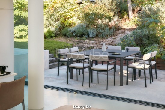 Diphano Metris Chaise de jardin empilable Cadre Aluminium Lava.