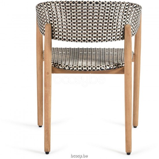 Diphano Spirit chaise de jardin HDPE Cadre Teck naturel HDPE Vichy.