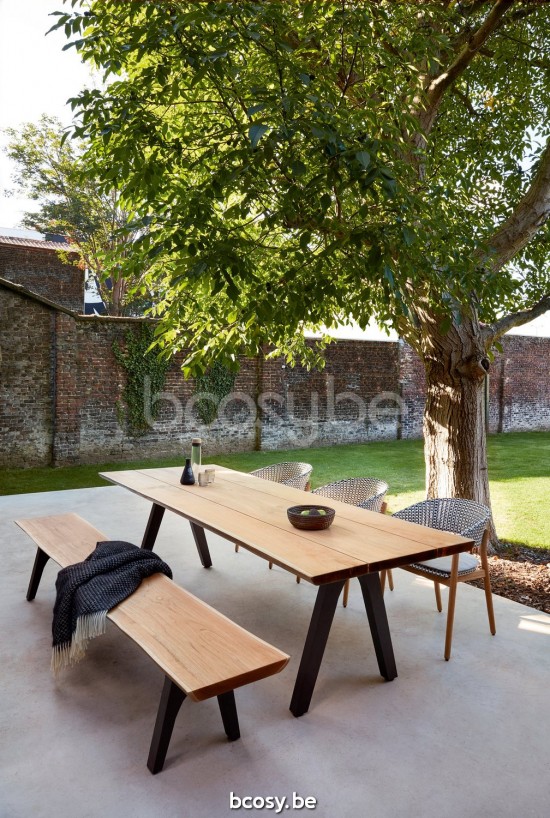 Diphano Spirit fauteuils de jardin avec accoudoirs corde Teck naturel corde Graphite 4mm.