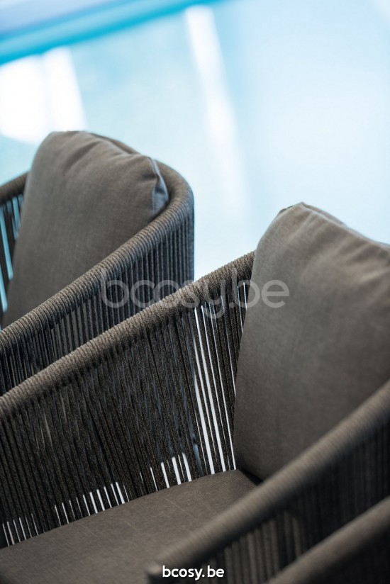 Diphano Omer Gartenstuhl Aluminium Lava Gestell Seil Graphit 5mm.