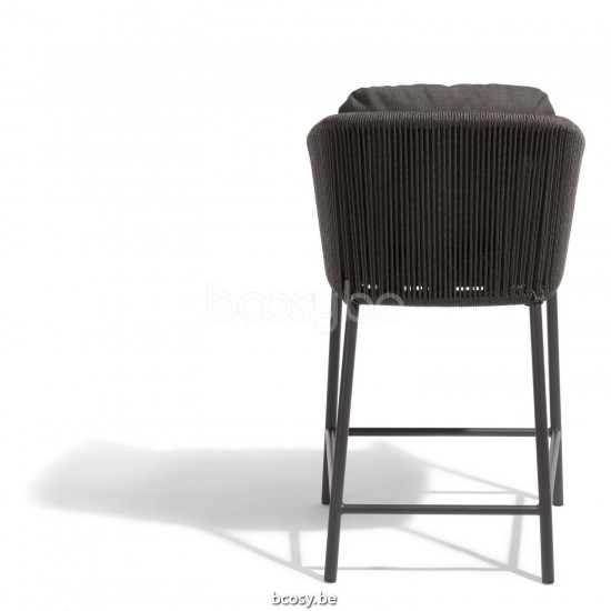 Diphano Omer tabouret de bar 60,5h Cadre Aluminium Lava corde Graphite 5mm.