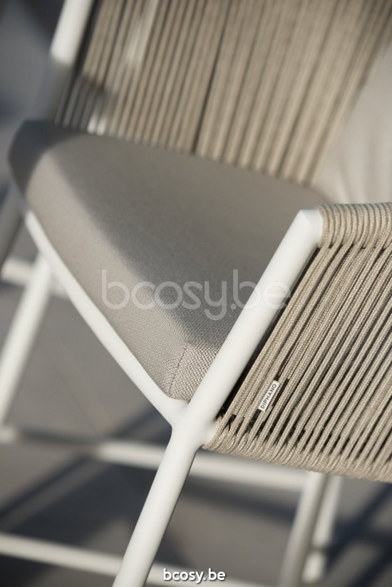 Diphano Omer halfhoge barstoelen Counterstoelen 60,5h Aluminium Wit touw Mineraal 5mm.